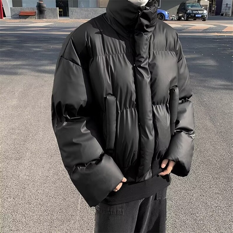 立领pu皮短款棉服男款冬季棉衣美式炸街痞帅高级感防寒服外套,男装棉衣,星座410-6（原星座1304-1）