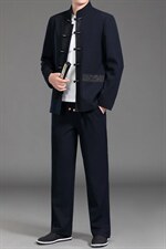 MJ7806秋季男士两件套长袖休闲套装中老年爸爸复古唐装风P180，男装民族服装，电商B360