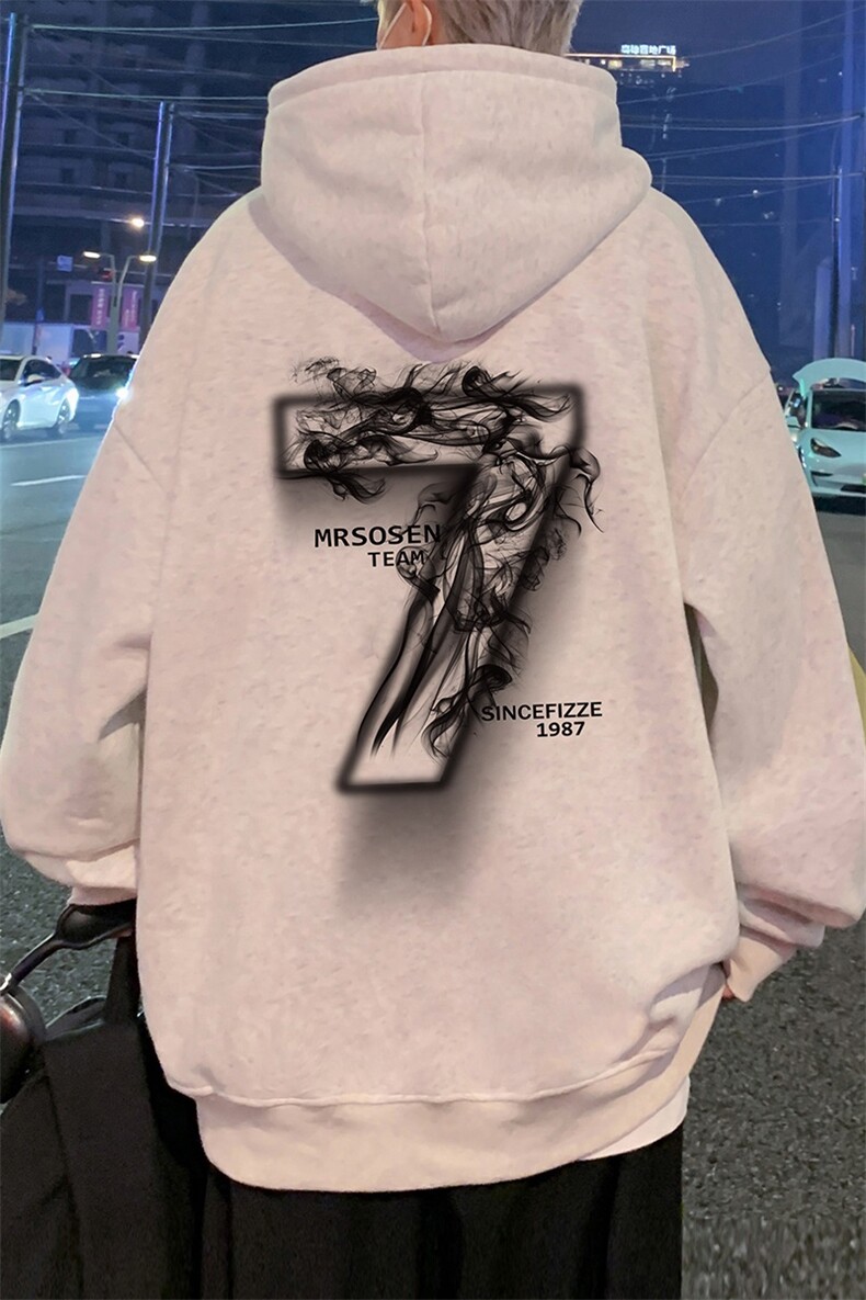 CM080纯棉宽松连帽卫衣男oversize烟雾字母港风潮牌男装帽衫,男装卫衣,星座304A