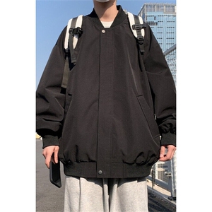 新款夹克男士潮流复古时尚休闲纯色宽松飞行棒球服外套 M622图片