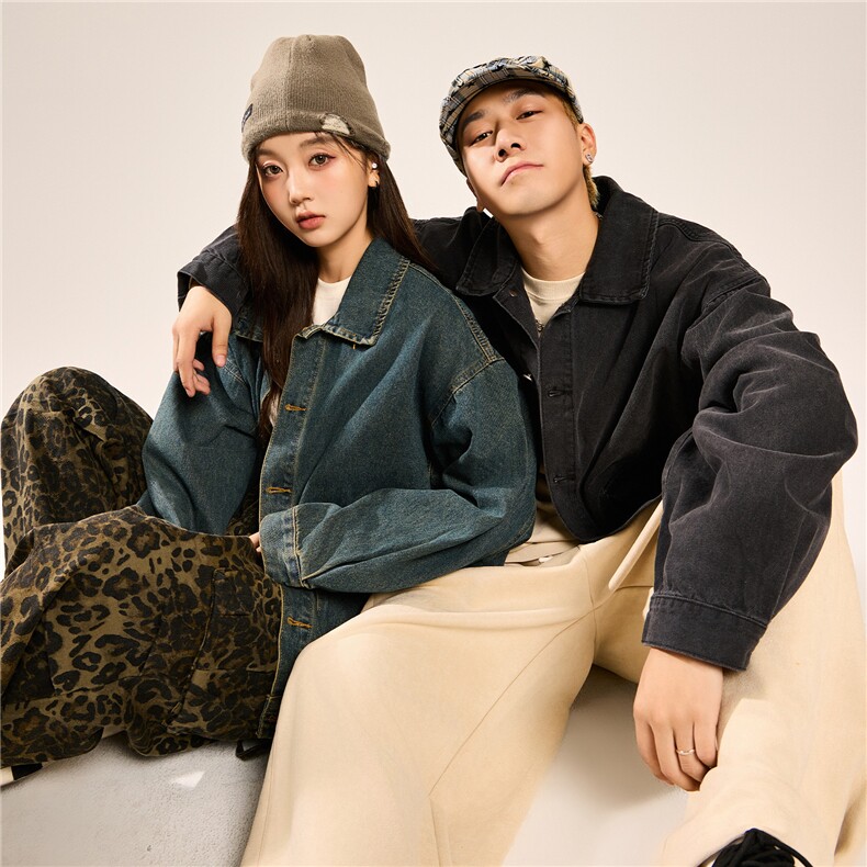 24新款工装大口袋水洗情侣潮流牛仔夹克N33/P85，男装夹克，星座202