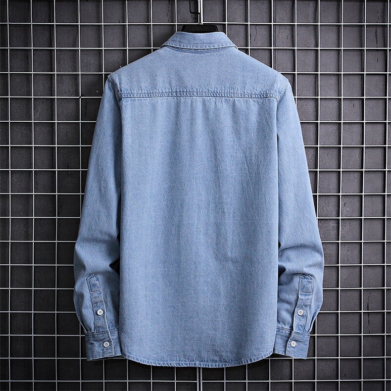 春季流行牛仔衬衣时尚简约休闲长袖衬衫外套XZ310B-3-CY8002-P50,男装衬衫,星座310B-3