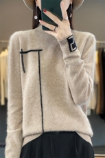 半高领羊毛衫女2024年新款秋冬纯色加厚内搭洋气打底衫，女装羊毛衫，蒙特羊绒