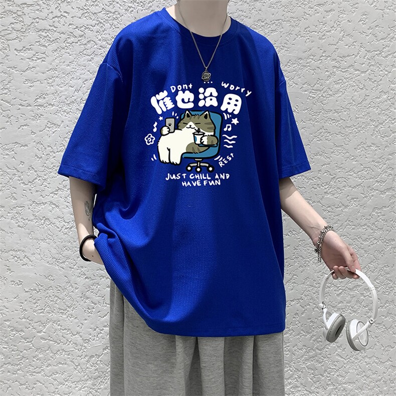 华夫格t恤男短袖男大码五分袖大皂风HT73403-P22,男装T恤,电商A040