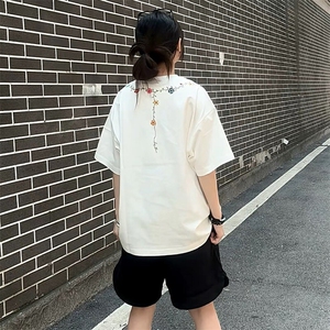 万针全刺绣工艺抖音得物高品质260克重磅纯棉双纱美式高街短袖T恤图片