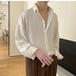 衬衫长袖男士寸衫痞帅休闲上衣高级感垂感免烫衬衣XXC14图片