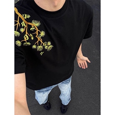 刺绣迎客松纯棉短袖ZX0177-P35，男装T恤，星座313A(原308A-2)