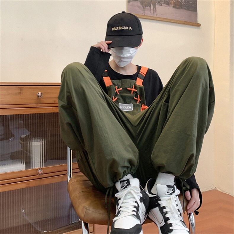 工装背带裤男潮牌高街日系复古直筒宽松休闲连体束脚裤GK881-P46,男装休闲裤,星座1008