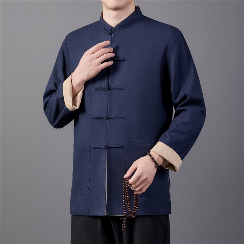 2026新款风唐装两面穿长袖男中老年中式汉服夹克HL23915-P115,男装夹克,星座1105-3