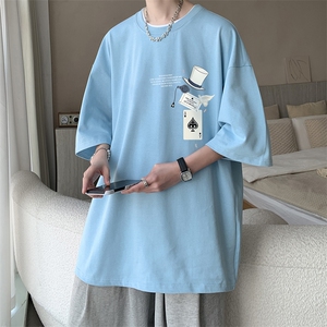 230g重磅纯棉短袖t恤男大码半袖半截袖 DX17373-P20图片