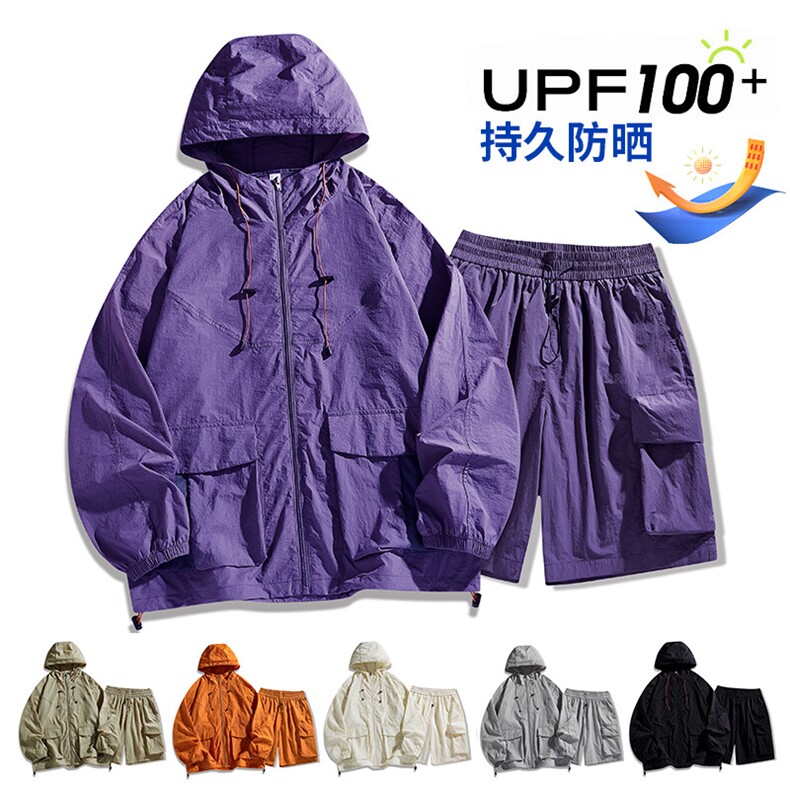 UPF100+有报告凉感轻薄透气套装防晒服两件套HS621-P70,男装防晒衣,星座1206（原A206）