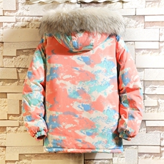MC49132-P135大毛领迷彩衣男大码加厚服男袄子砖墙挂拍，男装棉衣，电商A040A