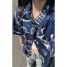 特批P27无差价夏威夷鲸鱼印花速干衬衫男夏装外套沙滩衬衣CD5502，男装衬衫，电商A001-1
