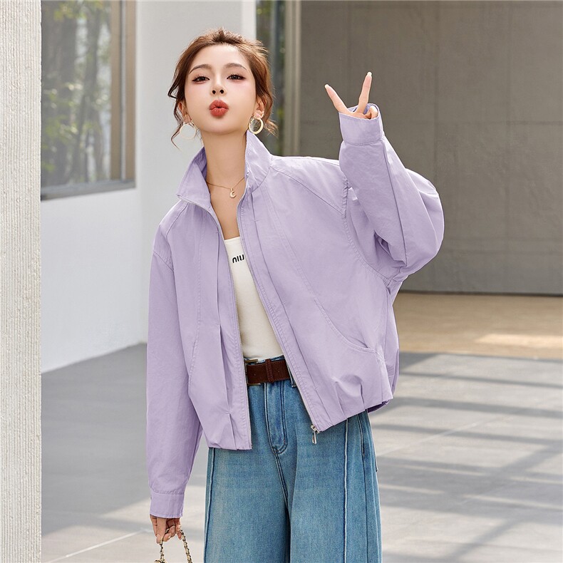 短款风衣外套女2026春季新款立领夹克小个子休闲气质显瘦上衣,女装短外套,恋慕依尚