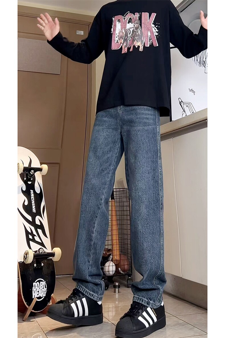 A178秋冬季新款美式休闲牛仔裤男直筒宽松9001P55限价68,男装牛仔裤,电商A178