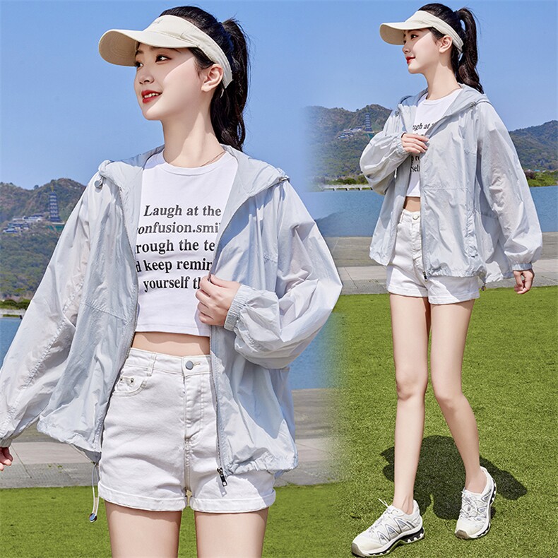 防紫外线透气防晒衣女2025新款夏季宽松大码开衫薄款外套女短款潮,女装防晒衣,蝶眷
