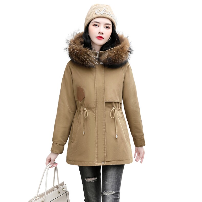 派克服女中长款2024年新款冬装小个子加厚加绒保暖棉服棉袄外套潮,女装棉衣/棉服,一安秀