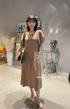 气质宽松造型连衣裙,女装连衣裙,AND IN+