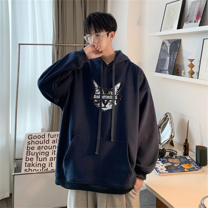 抖音品质秋季320G华棉男士连帽大码印花卫衣WYH514-P45控68,男装卫衣,电商B370