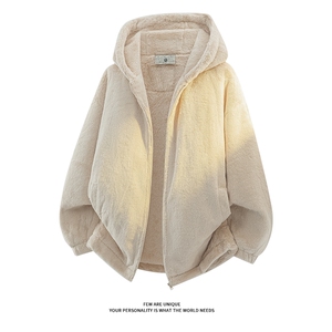 仿兔毛棉衣加绒加厚连帽情侣棉服保暖男女外套 D2661-TP70138图片