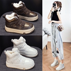 X4568-165雪地靴女2024新款冬季加绒板鞋厚底棉鞋女，女鞋长靴，星座1407-3