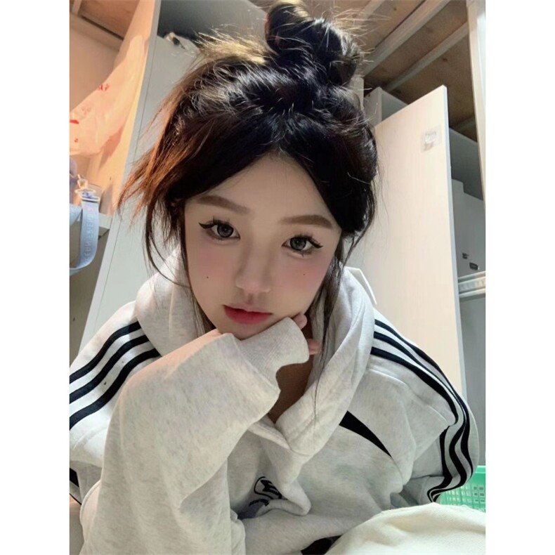 5220-P55纯棉华棉复合牛奶丝+银狐绒连帽卫衣薄款/加绒,女装卫衣/绒衫,星座617A-2