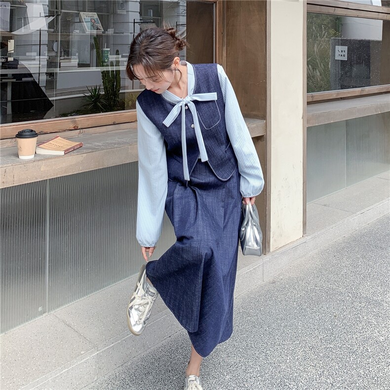 【】春季新款牛仔马甲三件套2C057-8203-P185-K298,女装套装/套裙,2C057