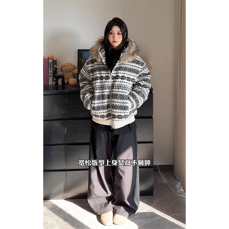 连帽棉衣夹棉保暖复古毛绒情侣外套男女DZ54131-TP85168,男装棉衣,电商A102