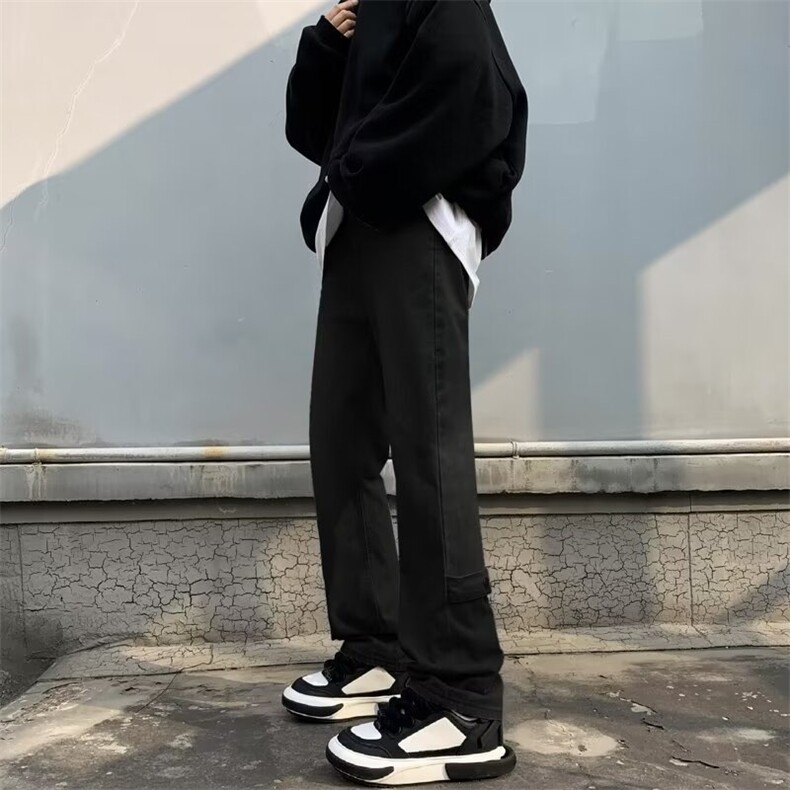 黄泥牛仔裤男款冬季直筒宽松潮牌工装裤子K1082-P40,男装牛仔裤,星座1109-3