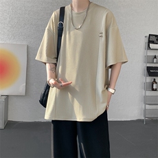超大码金属标手工设计肌理感短袖T恤8XL-M垂感冰丝半袖DX1220/P38，男装T恤，电商B238