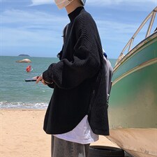 慵懒风套头毛衣春秋季韩版潮牌纯色圆领针织衫宽松百搭M136-P40，男装针织衫/毛衣，星座512-4