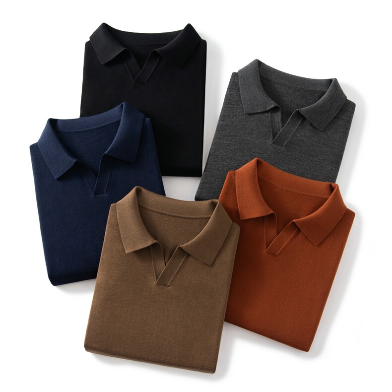 2025年秋季剪刀领长袖时尚休闲百搭,男装羊毛衫,朝思纯山羊绒