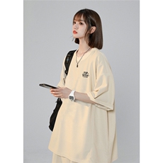 2025夏季新款简约字母休闲运动风中性短袖套装TZ44/P75控99，男装T恤，电商A148-1