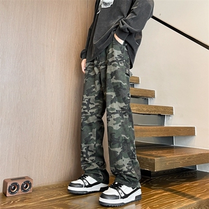8XL-M迷彩裤大码美式高街hiphop伐木裤直筒长裤工装裤子KZ1912P58图片