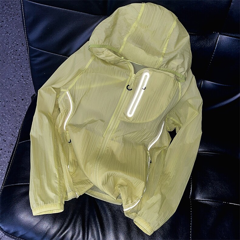 夏季反光条户外防晒衣透气防晒运动防紫外线骑行凉感FS8809P50，男装防晒衣，电商A128