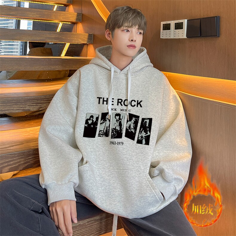 卫衣男秋冬重磅男士宽松美式ins连帽卫衣-W7380-P50加绒P60，男装卫衣，星座310B