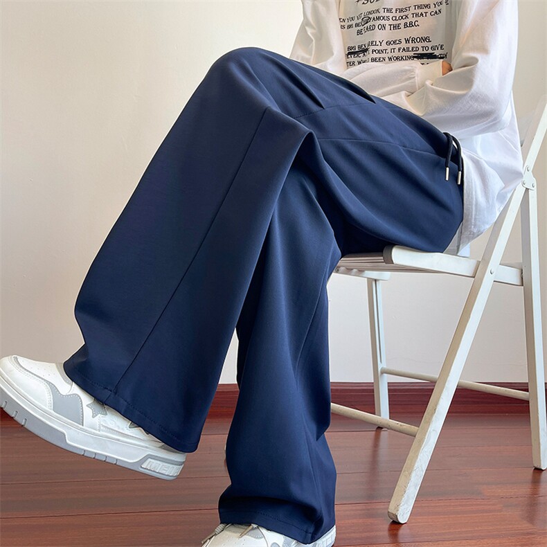 YK86100-P35人棉60%锦纶32%氨纶8%藏青色美式休闲卫裤男秋冬季,男装休闲裤,电商A086-1