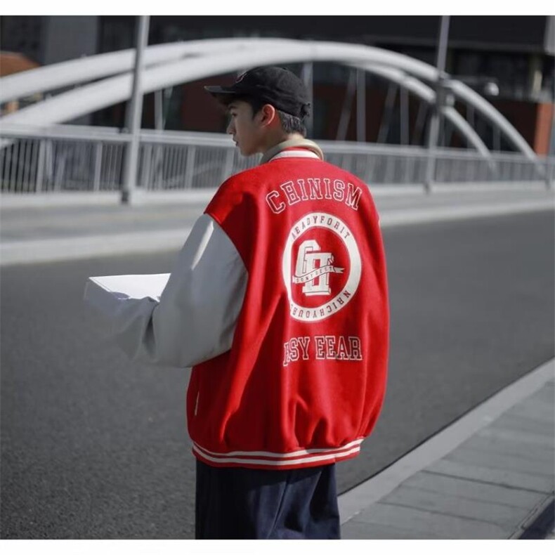 男秋季2022新款长袖双层龙凤尼拼皮刺绣夹克外套CH12P55,男装夹克,星座1116-2
