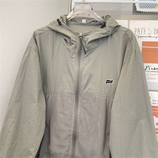 薄款冰丝褶皱防晒衣男夏季山系户外潮牌宽松连帽外套F0142-P46，男装夹克，星座308B-1
