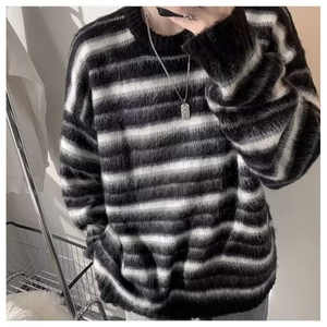 网络图现货 潮牌撞色加厚长袖毛衣新款慵懒风休闲上衣J213-P48图片