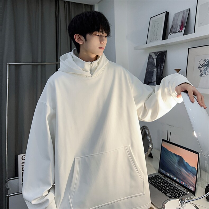 M-6XL 420克 内景 大码秋季新款连帽套头卫109-W02040-P58图片