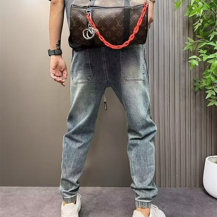 1506-1/KX251/P54个性字母牛仔裤嘻哈ins潮高街潮流痞帅长裤百搭,男装牛仔裤,星座1506-1