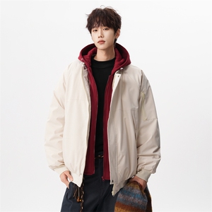 大货5万 情侣款冬季假两件帽子可拆卸加厚棉衣外套2588特P90控158图片