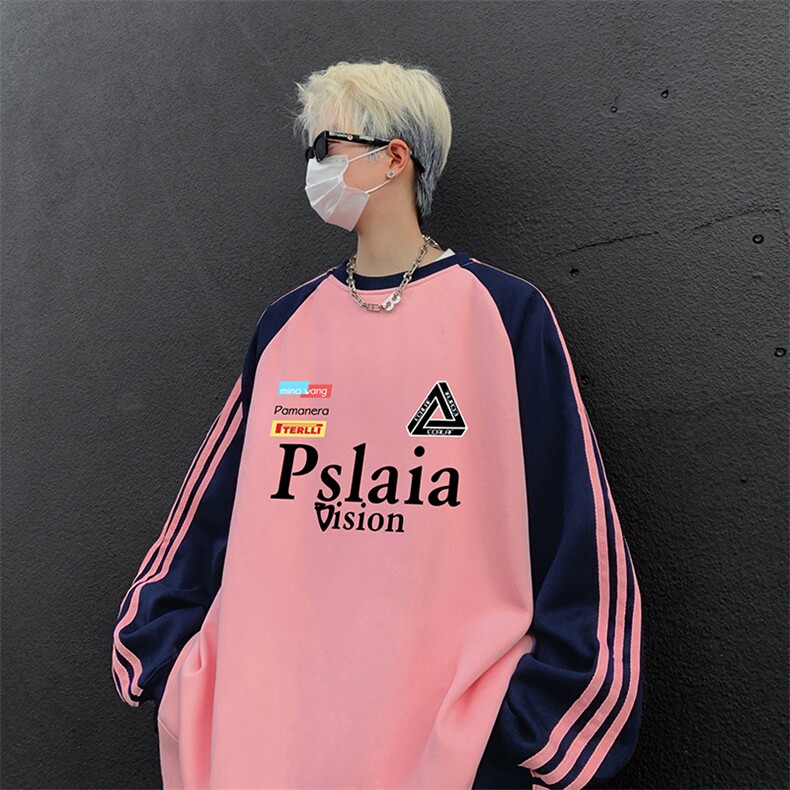 抖音得物供货提供视频秋冬重磅美式宽松织带圆领卫衣0735,男装卫衣,电商A486