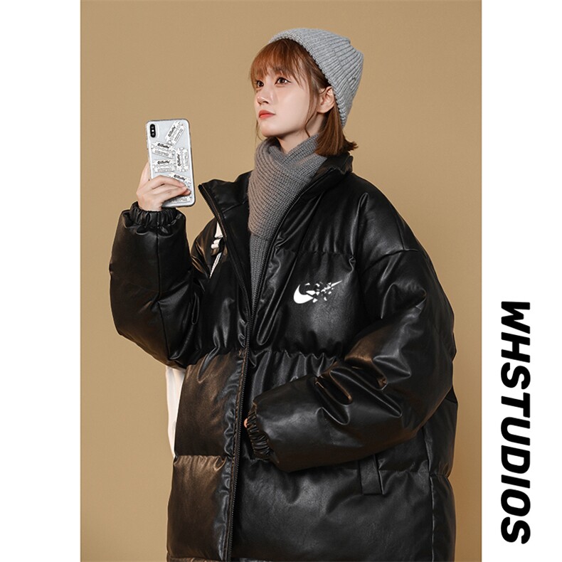 中性风PU皮加厚棉衣情侣款棉袄棉服XZ102A-4-51785-P115,男装棉衣,星座211-2