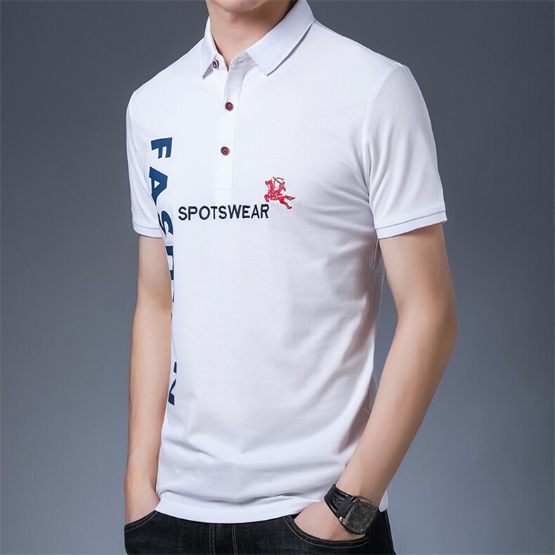 保罗polo衫男2023夏季新款潮流刺绣翻领上衣宽松黑色商务体,男装T恤,电商B212（原钱塘6029）