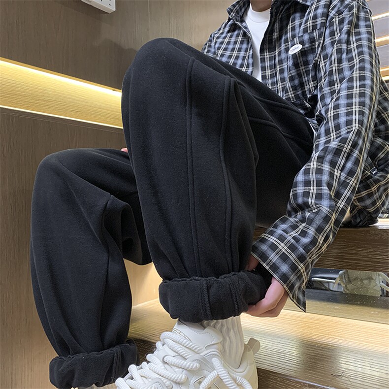 冬季新款加绒钢印休闲卫裤M~5XLXZ604-KP98-P65控78,男装休闲裤,星座604
