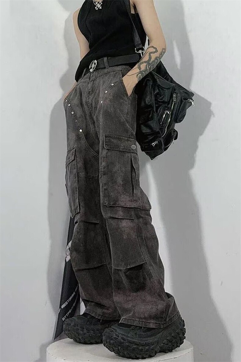 美式工装牛仔裤嘻哈ins潮高街潮流痞帅长裤KZ21K8806--TP50,男装牛仔裤,电商A247C