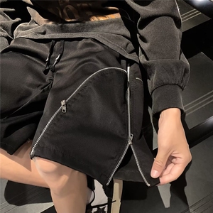 美式机能风vibe冲锋短裤男设计感小众高街工装拉链五分裤SX08 P32图片