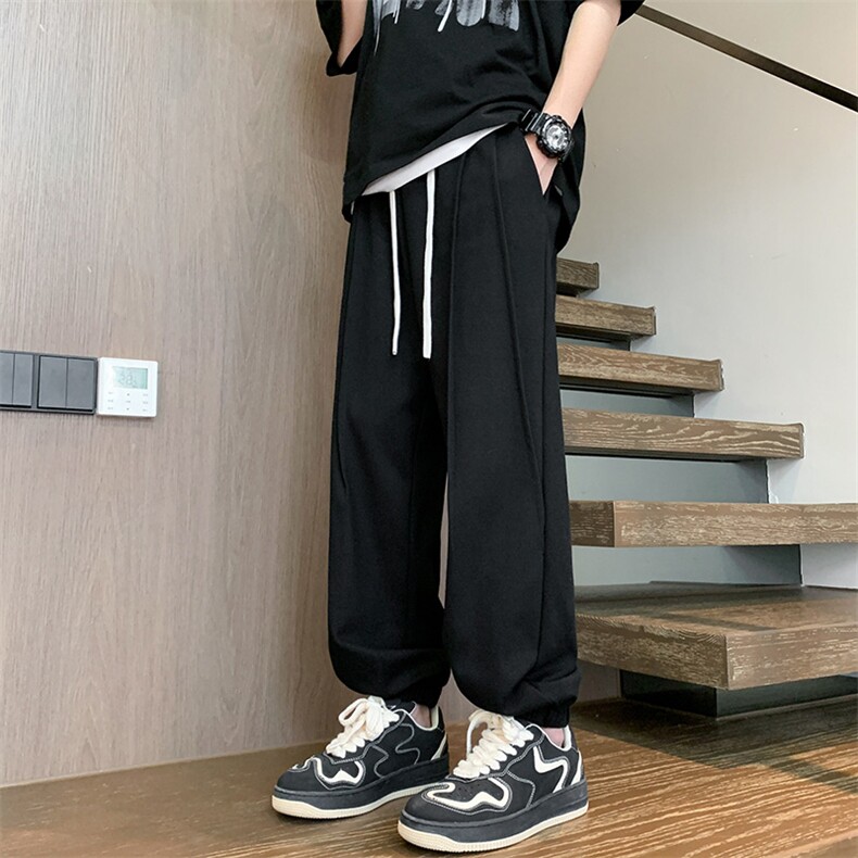 2025春夏款港风宽松设计感休闲百搭束脚卫裤休闲裤K24115-P40,男装休闲裤,星座717